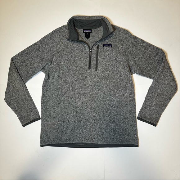 Patagonia Men Grey Quarter Zip Long Sleeve Fleece Size Medium - Picture 2 of 5